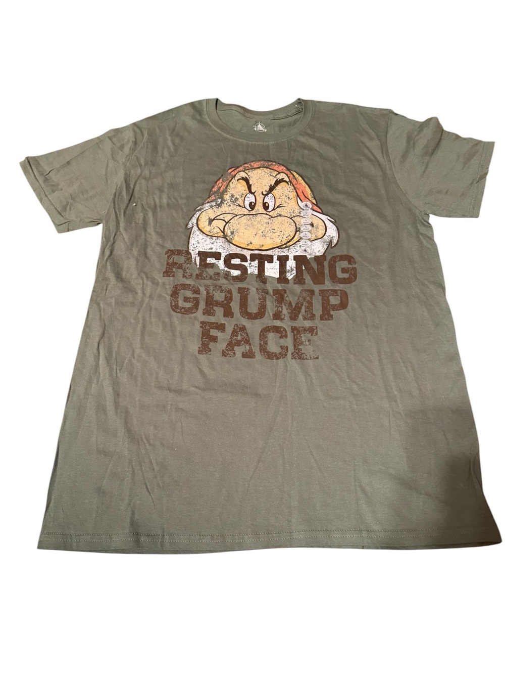 Disney Parks Grumpy Resting Grumpy Face T-Shirt size large brand new with tags